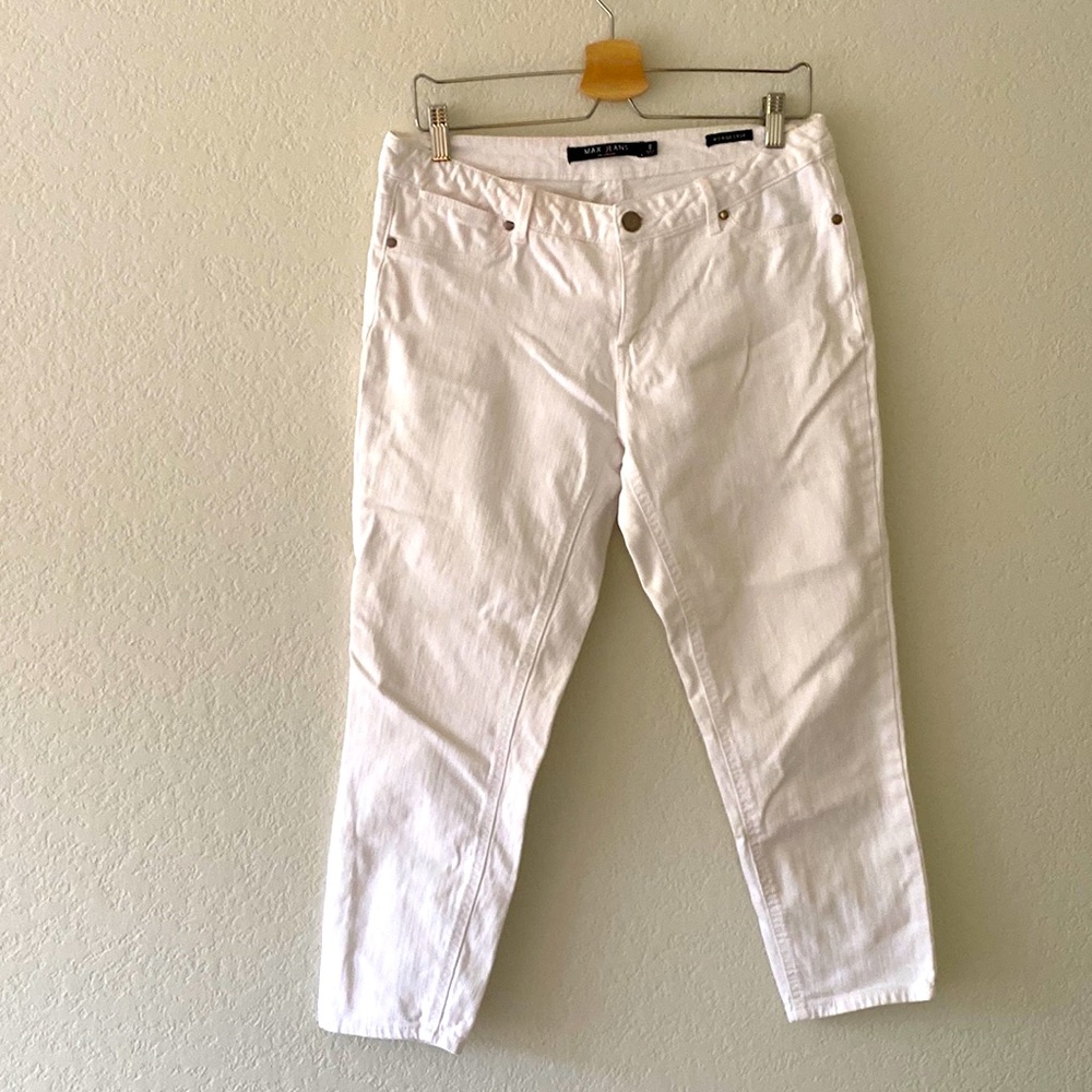 Size 8 Max Jeans white midrise crop